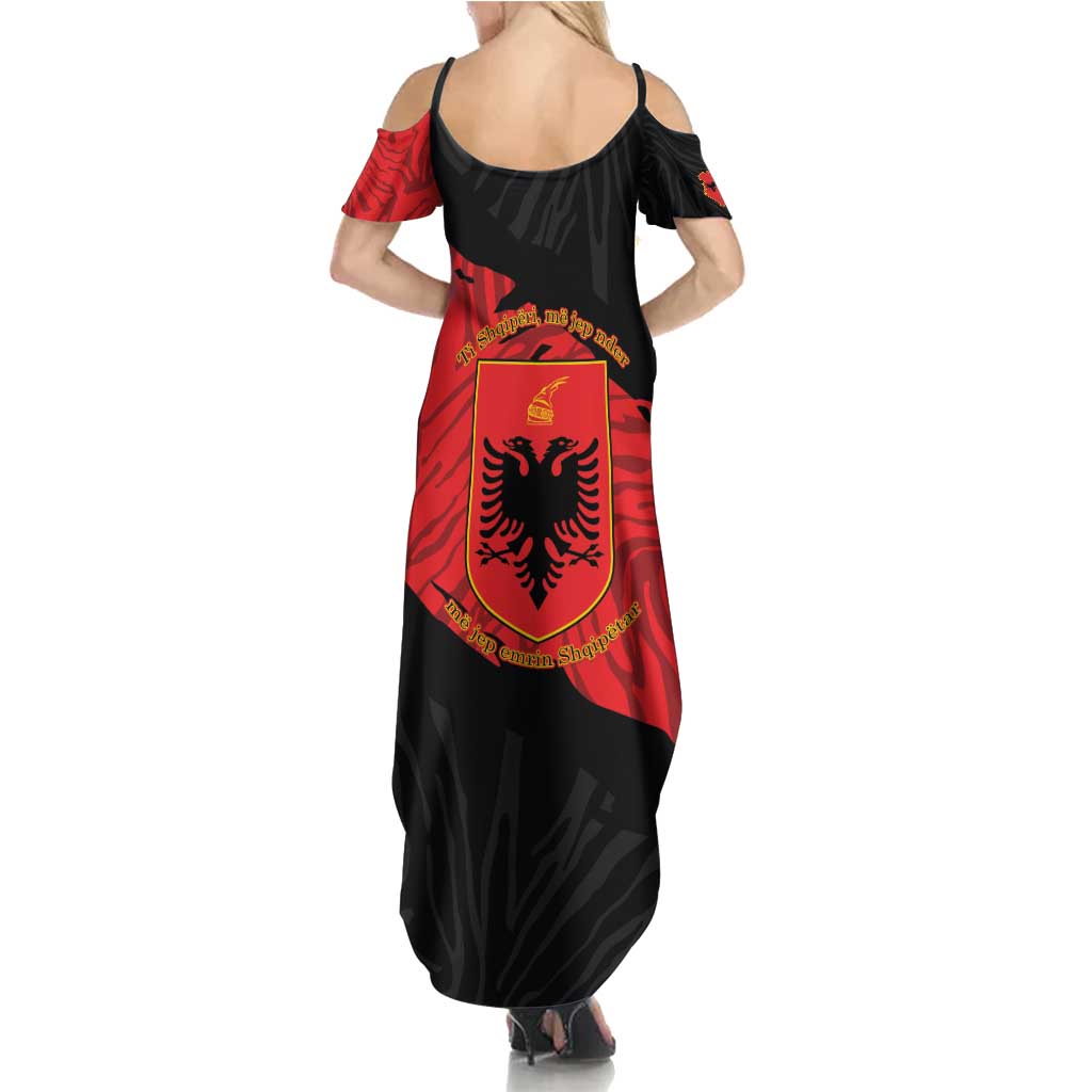 Albania Independence Day Summer Maxi Dress Albanian Eagle - Grunge Style - Wonder Print Shop
