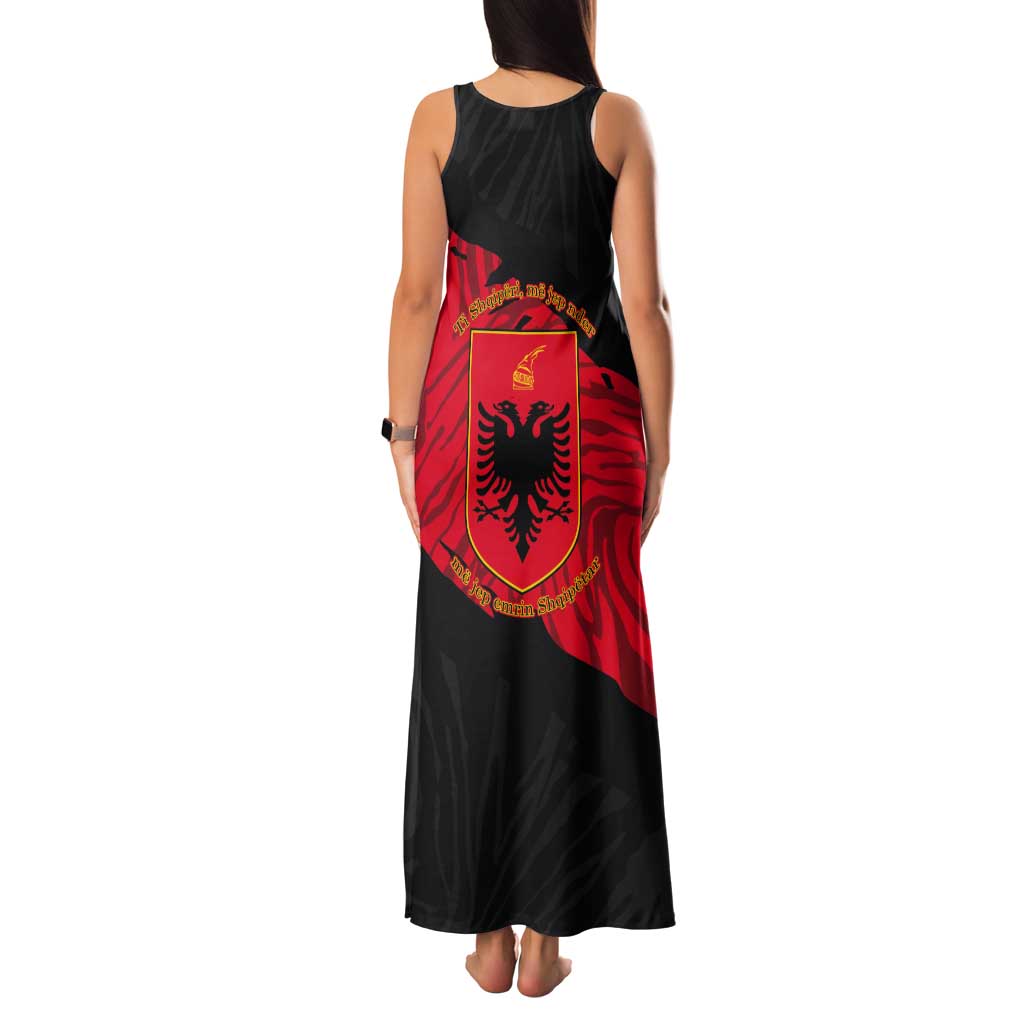 Albania Independence Day Tank Maxi Dress Albanian Eagle - Grunge Style - Wonder Print Shop