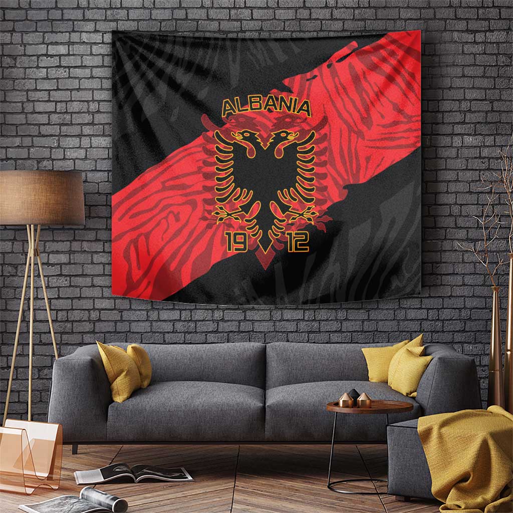 Albania Independence Day Tapestry Albanian Eagle - Grunge Style - Wonder Print Shop