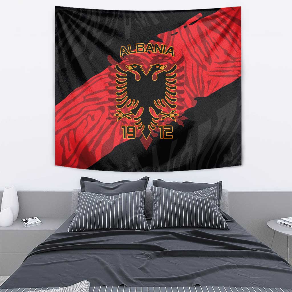 Albania Independence Day Tapestry Albanian Eagle - Grunge Style - Wonder Print Shop