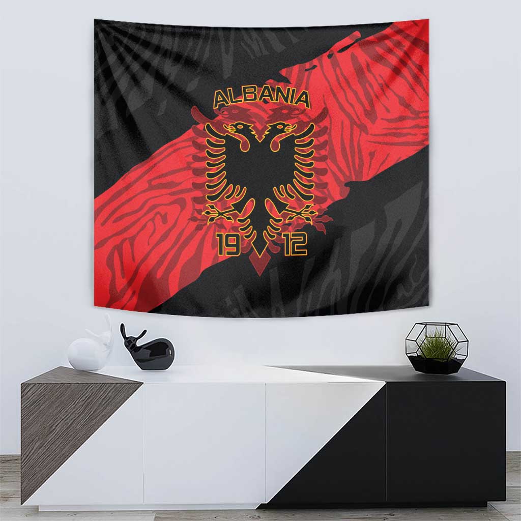 Albania Independence Day Tapestry Albanian Eagle - Grunge Style - Wonder Print Shop