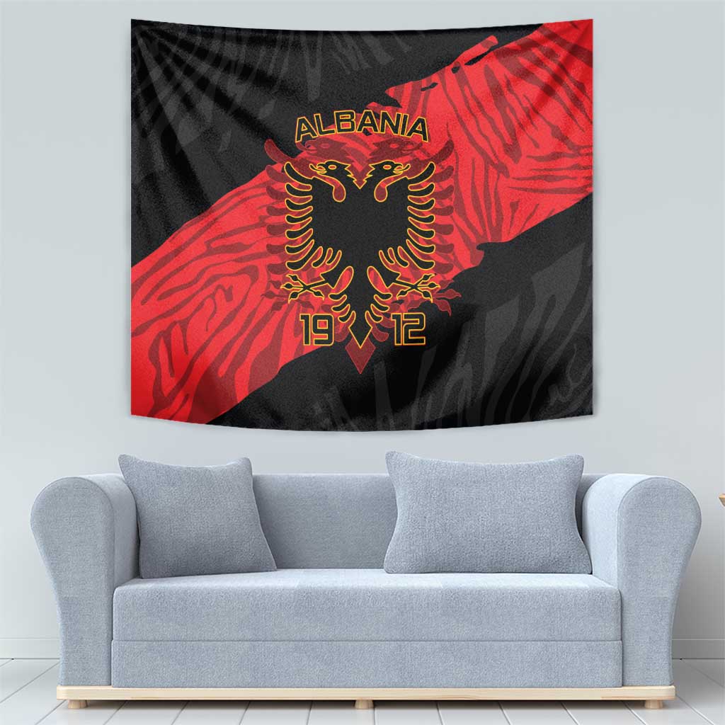 Albania Independence Day Tapestry Albanian Eagle - Grunge Style - Wonder Print Shop