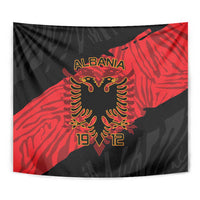 Albania Independence Day Tapestry Albanian Eagle - Grunge Style - Wonder Print Shop