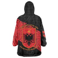 Albania Independence Day Wearable Blanket Hoodie Albanian Eagle - Grunge Style - Wonder Print Shop