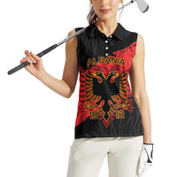 Albania Independence Day Women Sleeveless Polo Shirt Albanian Eagle - Grunge Style - Wonder Print Shop