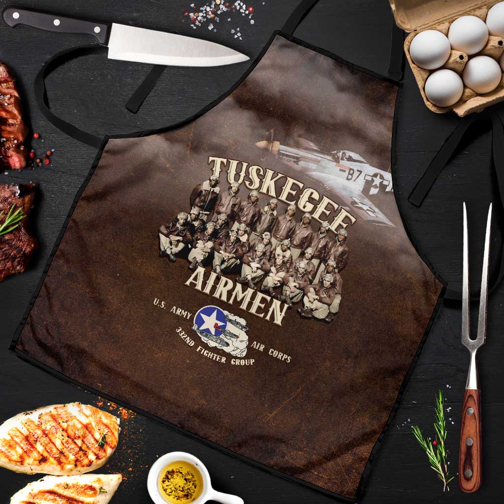 Remembering Tuskegee Airmen Apron Heroes of the 332nd Squadron Retro Style - Wonder Print Shop