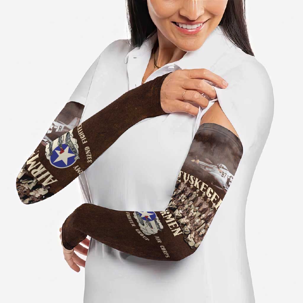 Remembering Tuskegee Airmen Arm Sleeves Heroes of the 332nd Squadron Retro Style - Wonder Print Shop
