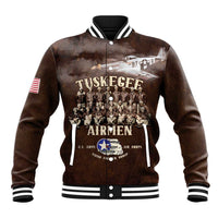 Remembering Tuskegee Airmen Baseball Jacket Heroes of the 332nd Squadron Retro Style - Wonder Print Shop