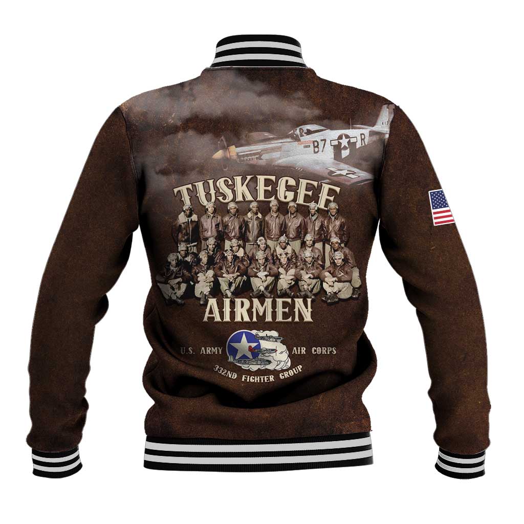 Remembering Tuskegee Airmen Baseball Jacket Heroes of the 332nd Squadron Retro Style - Wonder Print Shop