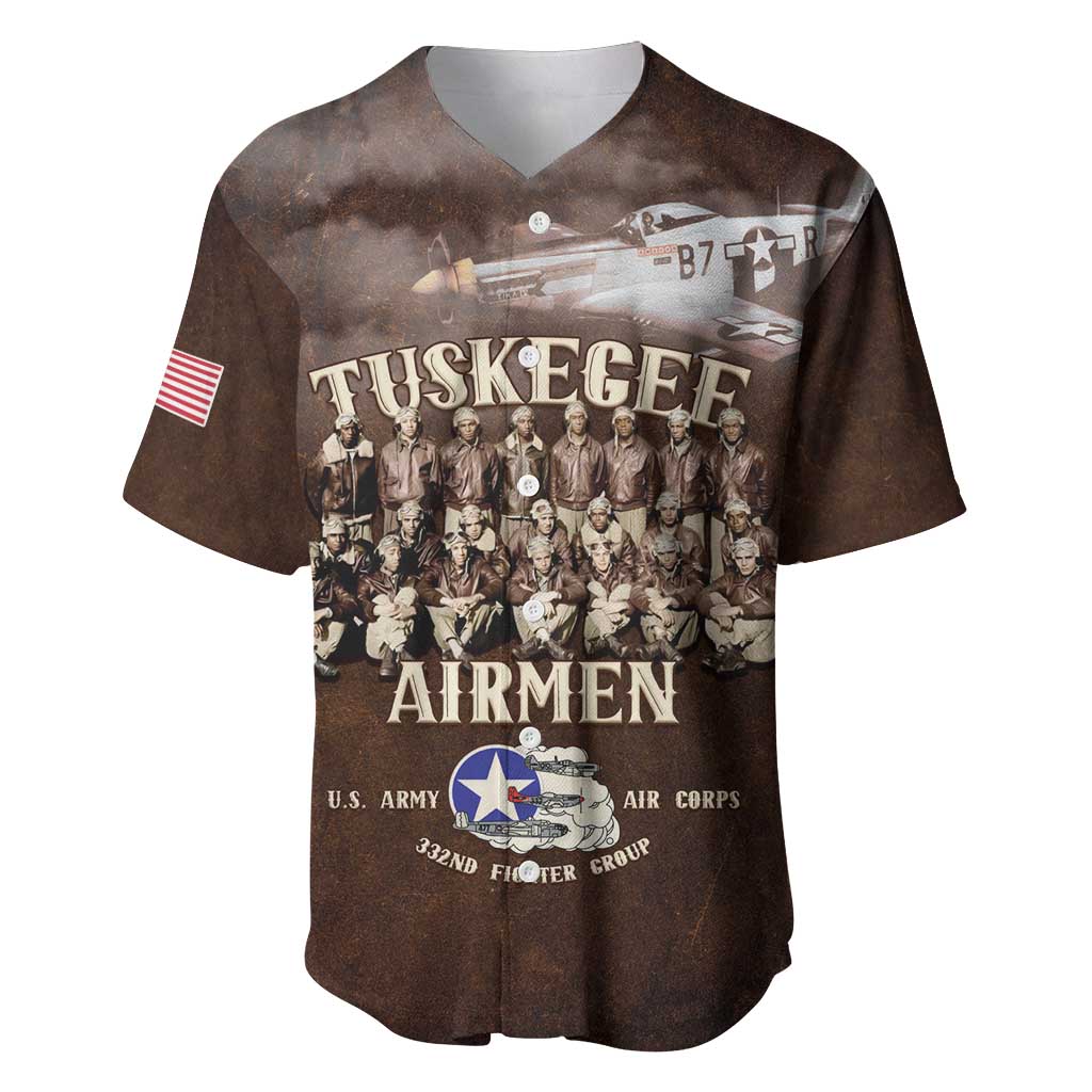 Remembering Tuskegee Airmen Baseball Jersey Heroes of the 332nd Squadron Retro Style - Wonder Print Shop