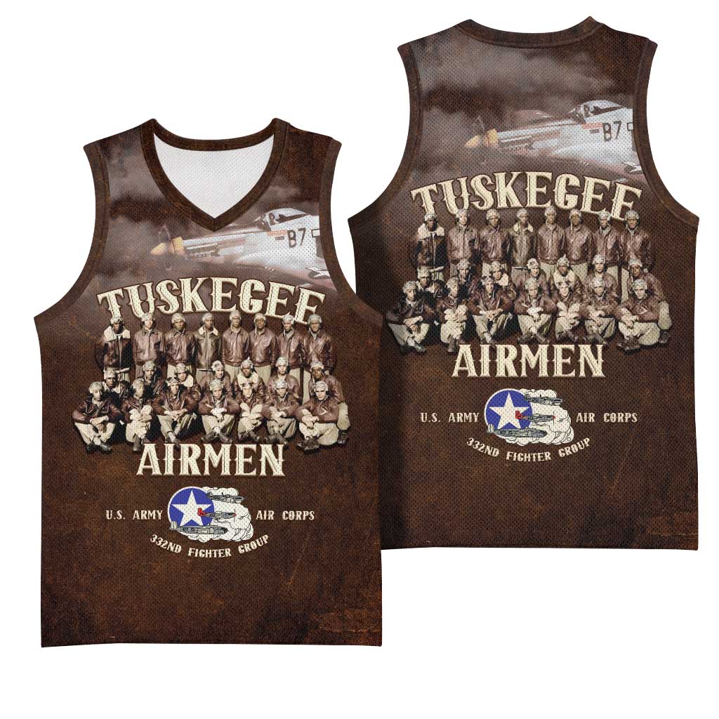 Remembering Tuskegee Airmen Basketball Jersey Heroes of the 332nd Squadron Retro Style - Wonder Print Shop