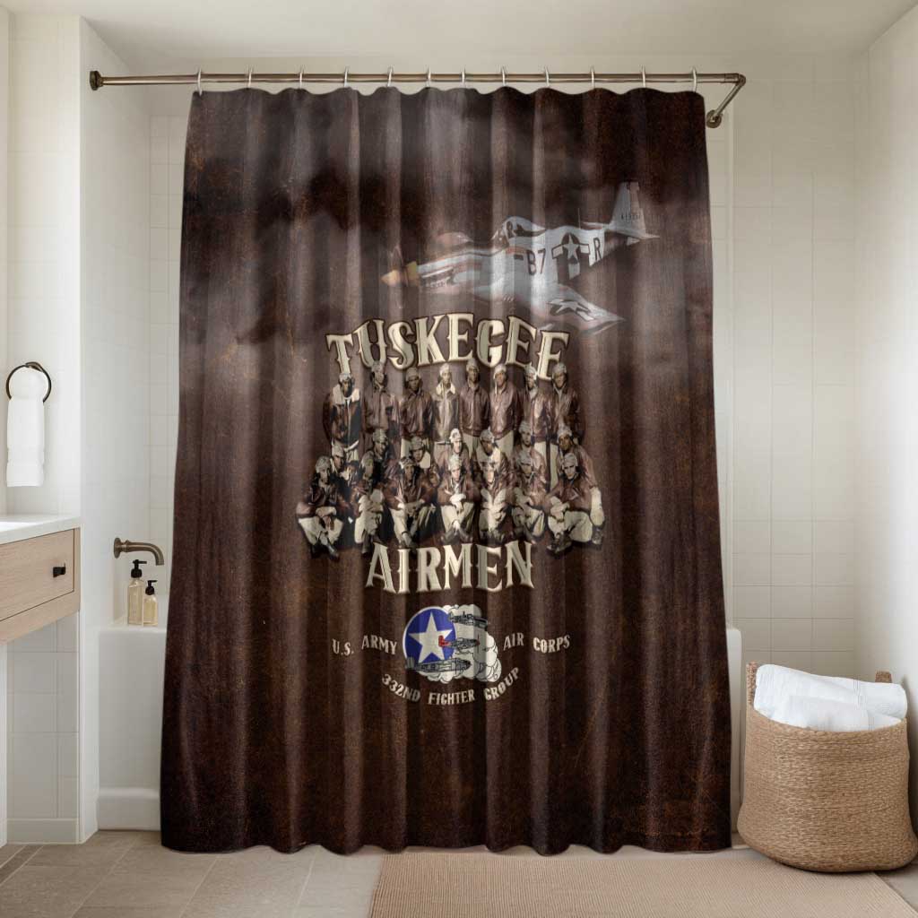 Remembering Tuskegee Airmen Bathroom Set Heroes of the 332nd Squadron Retro Style - Wonder Print Shop