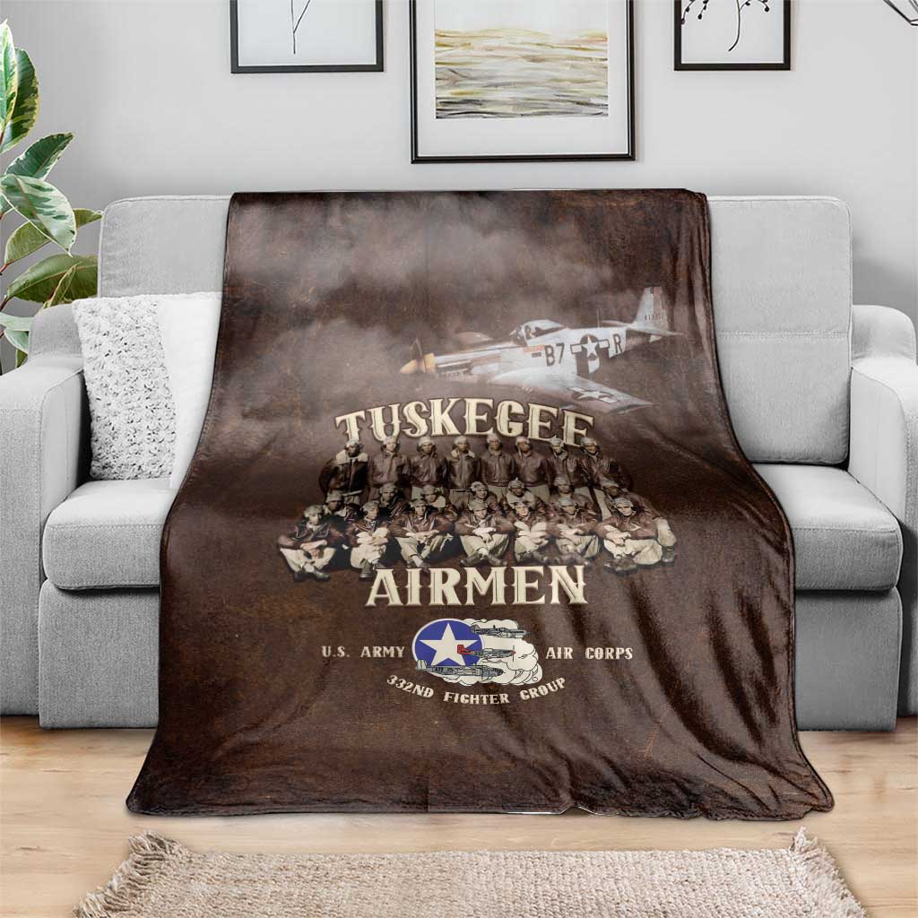 Remembering Tuskegee Airmen Blanket Heroes of the 332nd Squadron Retro Style - Wonder Print Shop
