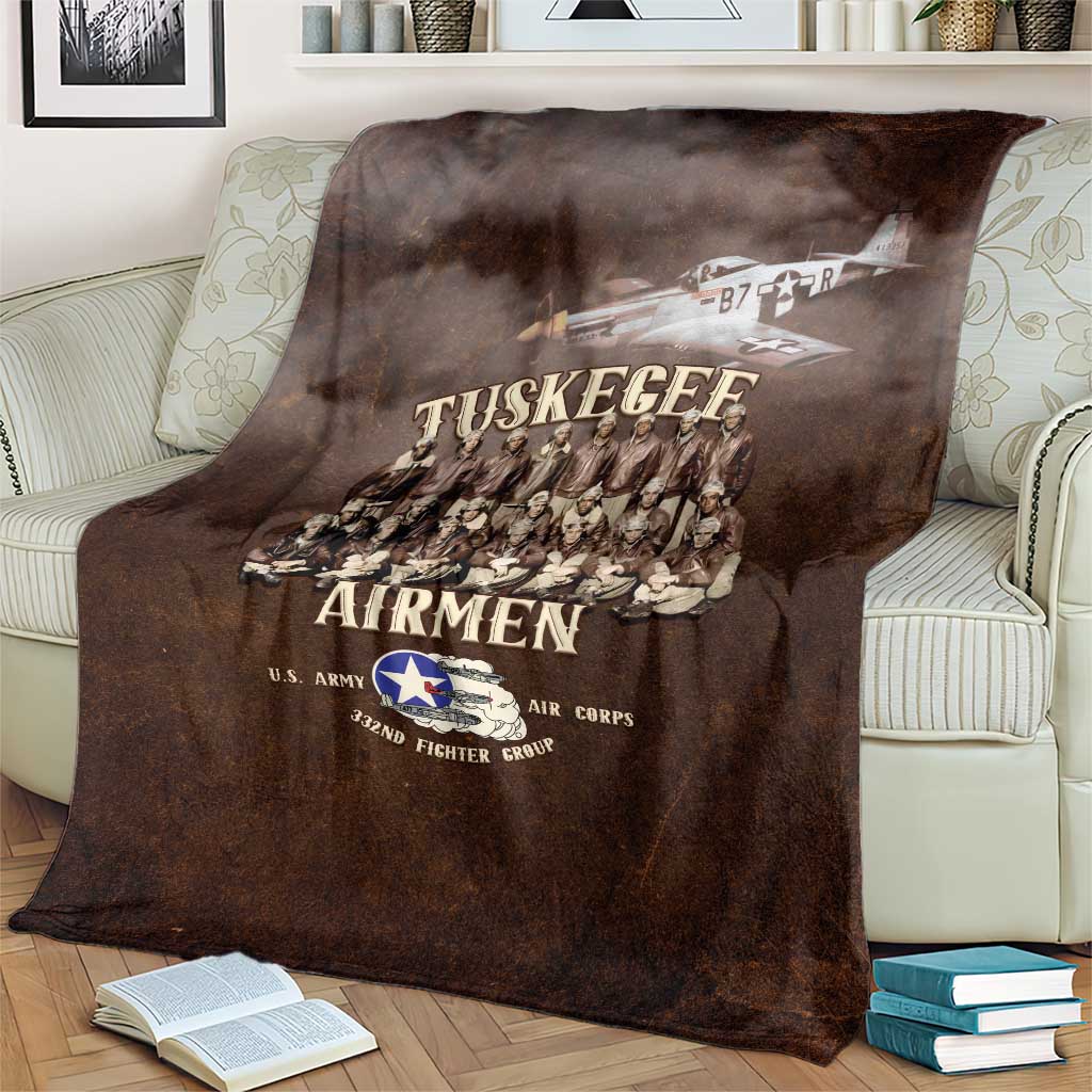 Remembering Tuskegee Airmen Blanket Heroes of the 332nd Squadron Retro Style - Wonder Print Shop