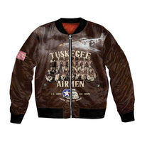 Remembering Tuskegee Airmen Bomber Jacket Heroes of the 332nd Squadron Retro Style - Wonder Print Shop