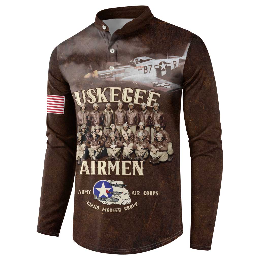 Remembering Tuskegee Airmen Button Sweatshirt Heroes of the 332nd Squadron Retro Style - Wonder Print Shop