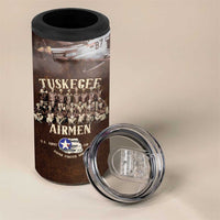 Remembering Tuskegee Airmen 4 in 1 Can Cooler Tumbler Heroes of the 332nd Squadron Retro Style - Wonder Print Shop