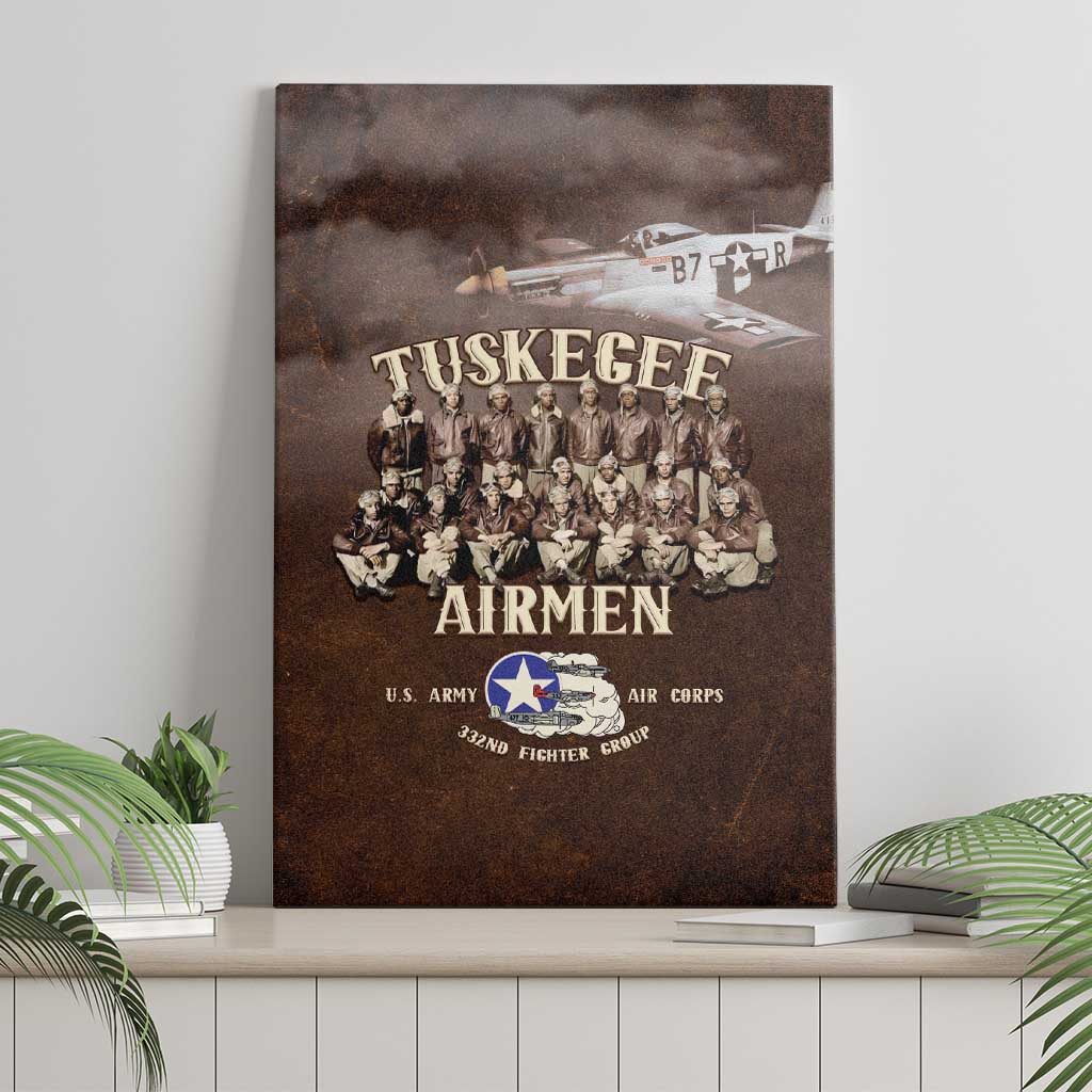 Remembering Tuskegee Airmen Canvas Wall Art Heroes of the 332nd Squadron Retro Style - Wonder Print Shop