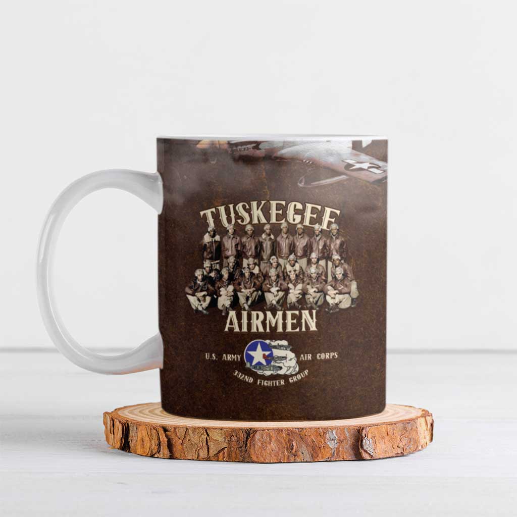 Remembering Tuskegee Airmen Ceramic Mug Heroes of the 332nd Squadron Retro Style - Wonder Print Shop