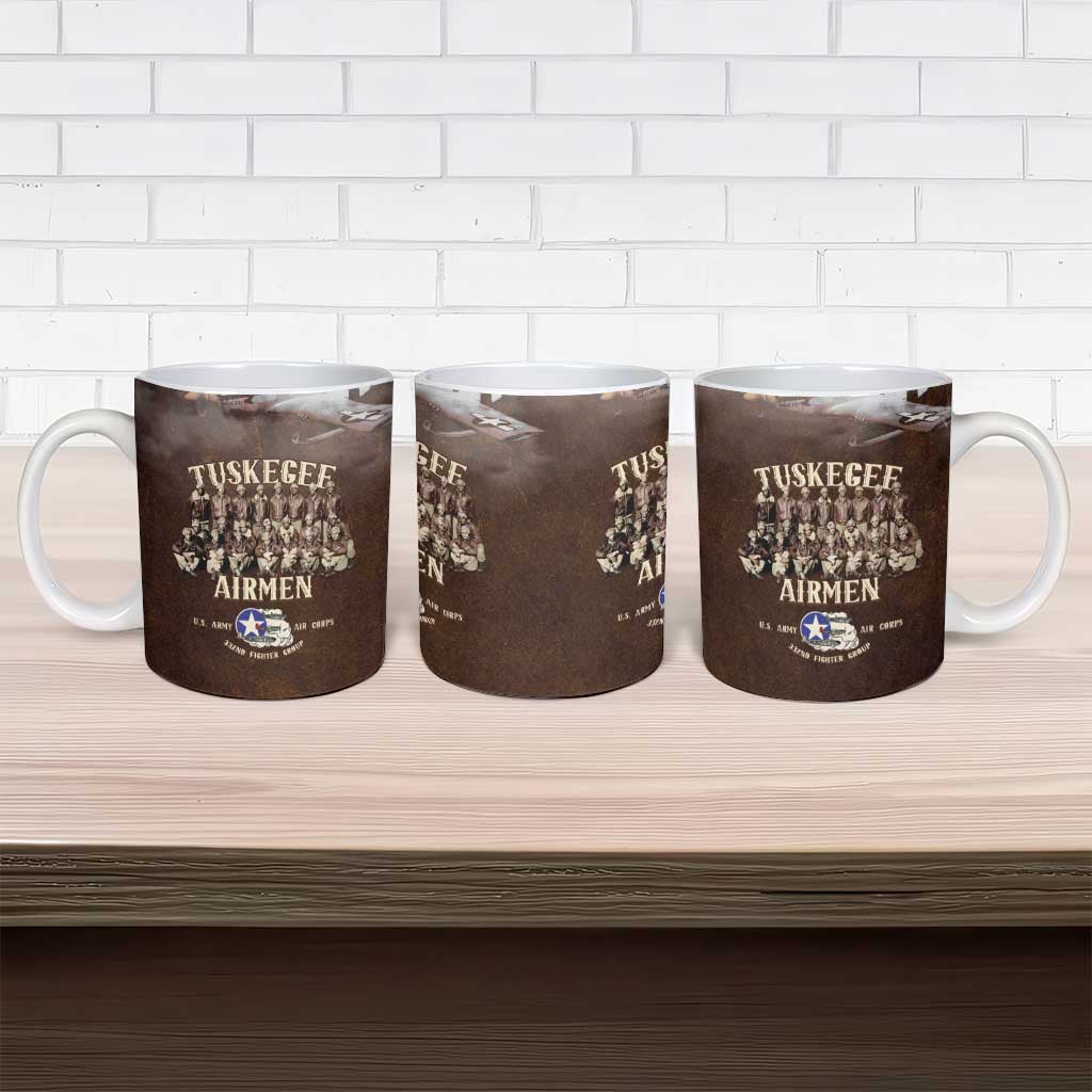 Remembering Tuskegee Airmen Ceramic Mug Heroes of the 332nd Squadron Retro Style - Wonder Print Shop