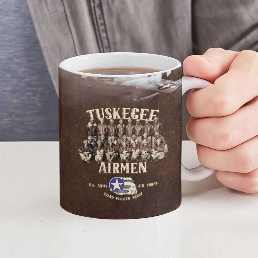 Remembering Tuskegee Airmen Ceramic Mug Heroes of the 332nd Squadron Retro Style - Wonder Print Shop