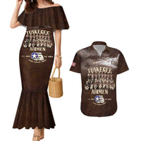 Remembering Tuskegee Airmen Couples Matching Mermaid Dress and Hawaiian Shirt Heroes of the 332nd Squadron Retro Style - Wonder Print Shop