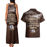 Remembering Tuskegee Airmen Couples Matching Tank Maxi Dress and Hawaiian Shirt Heroes of the 332nd Squadron Retro Style - Wonder Print Shop