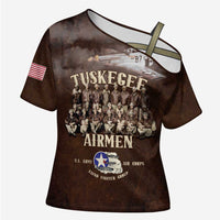 Remembering Tuskegee Airmen Cross Shoulder Shirt Heroes of the 332nd Squadron Retro Style - Wonder Print Shop