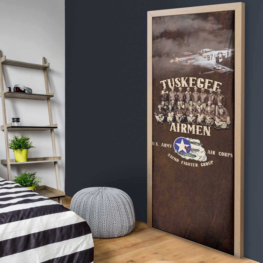 Remembering Tuskegee Airmen Door Cover Heroes of the 332nd Squadron Retro Style - Wonder Print Shop