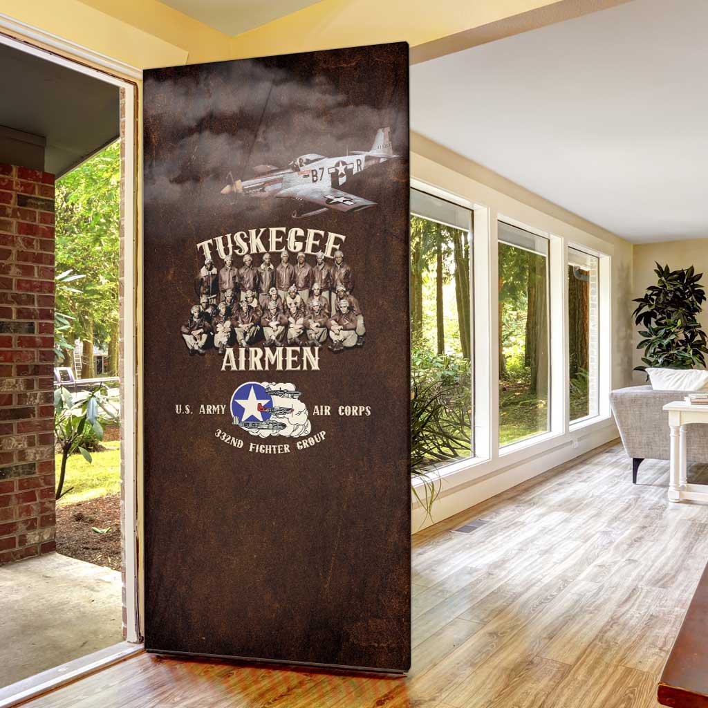 Remembering Tuskegee Airmen Door Cover Heroes of the 332nd Squadron Retro Style - Wonder Print Shop