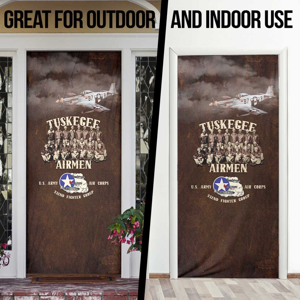 Remembering Tuskegee Airmen Door Cover Heroes of the 332nd Squadron Retro Style - Wonder Print Shop