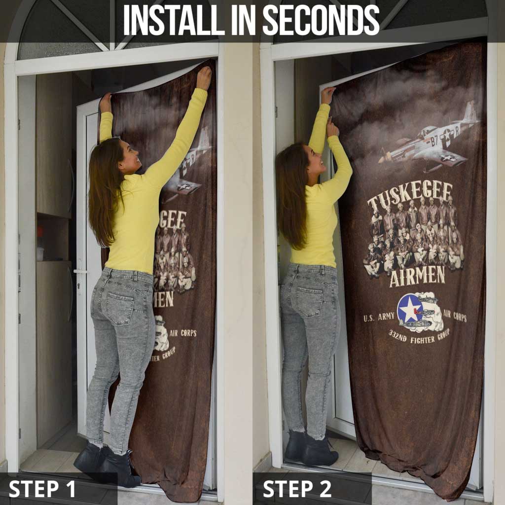 Remembering Tuskegee Airmen Door Cover Heroes of the 332nd Squadron Retro Style - Wonder Print Shop