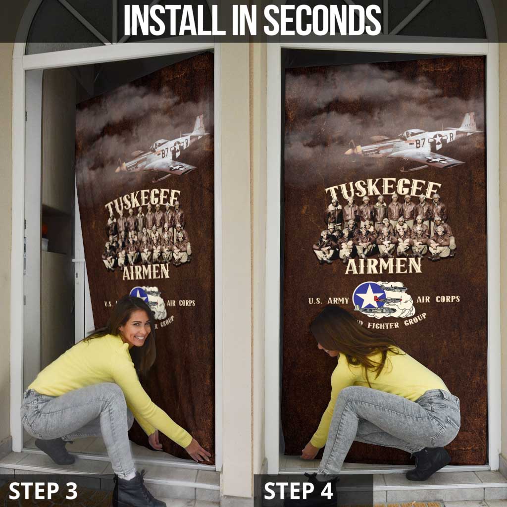 Remembering Tuskegee Airmen Door Cover Heroes of the 332nd Squadron Retro Style - Wonder Print Shop