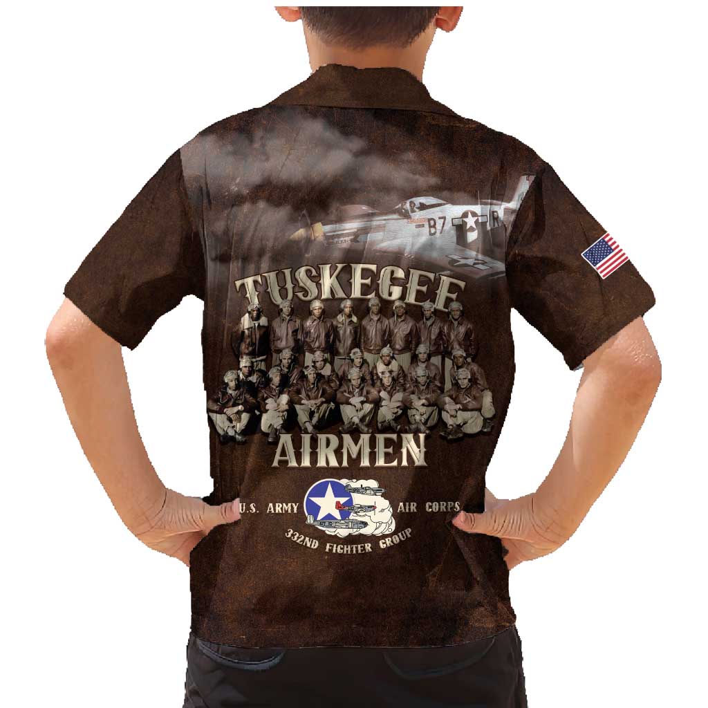 Remembering Tuskegee Airmen Family Matching Mermaid Dress and Hawaiian Shirt Heroes of the 332nd Squadron Retro Style - Wonder Print Shop