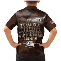 Remembering Tuskegee Airmen Family Matching Mermaid Dress and Hawaiian Shirt Heroes of the 332nd Squadron Retro Style - Wonder Print Shop