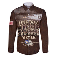 Remembering Tuskegee Airmen Family Matching Off The Shoulder Long Sleeve Dress and Hawaiian Shirt Heroes of the 332nd Squadron Retro Style - Wonder Print Shop