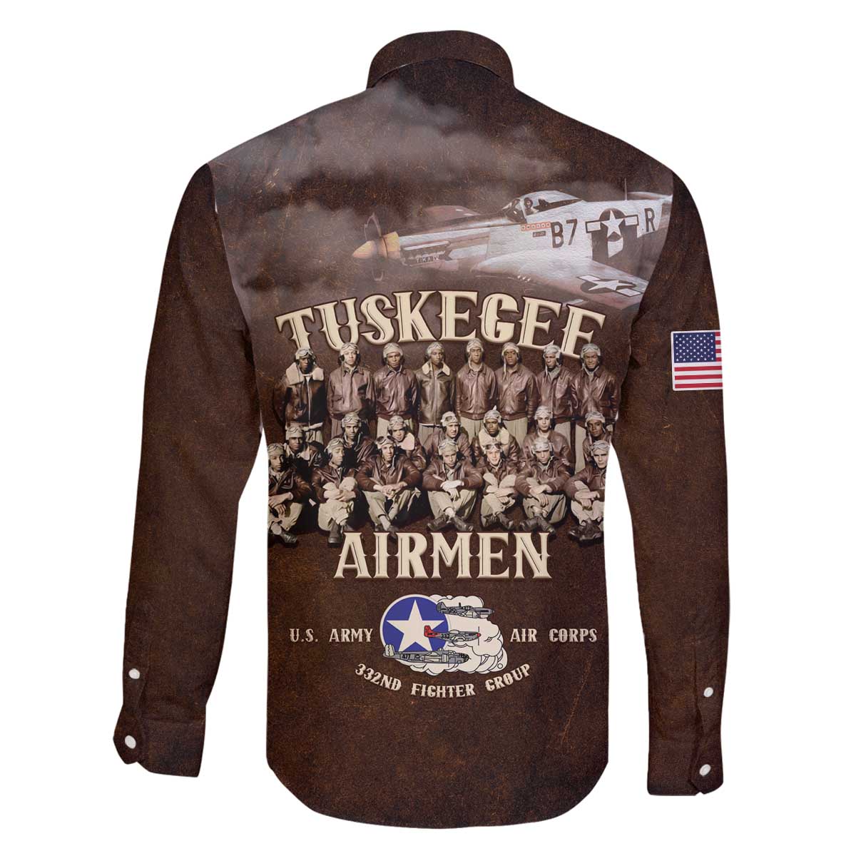Remembering Tuskegee Airmen Family Matching Off The Shoulder Long Sleeve Dress and Hawaiian Shirt Heroes of the 332nd Squadron Retro Style - Wonder Print Shop