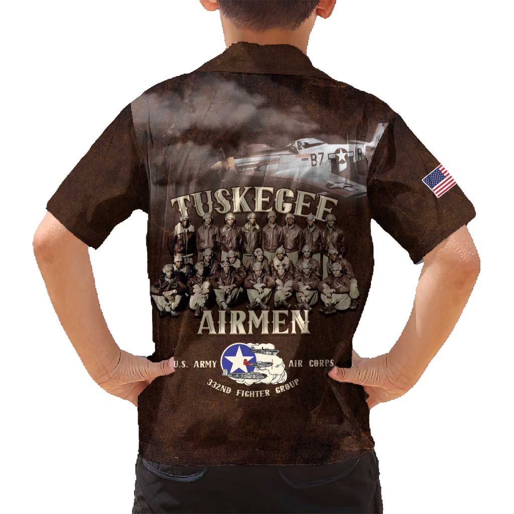 Remembering Tuskegee Airmen Family Matching Puletasi and Hawaiian Shirt Heroes of the 332nd Squadron Retro Style - Wonder Print Shop