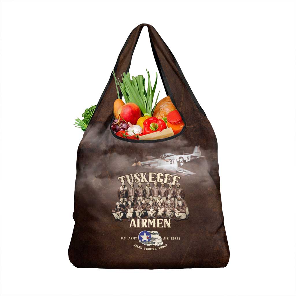 Remembering Tuskegee Airmen Grocery Bag Heroes of the 332nd Squadron Retro Style - Wonder Print Shop
