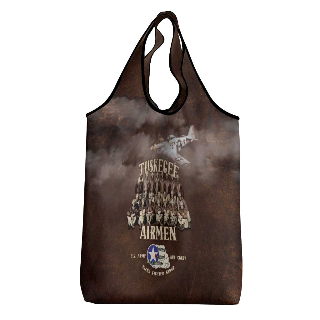 Remembering Tuskegee Airmen Grocery Bag Heroes of the 332nd Squadron Retro Style - Wonder Print Shop