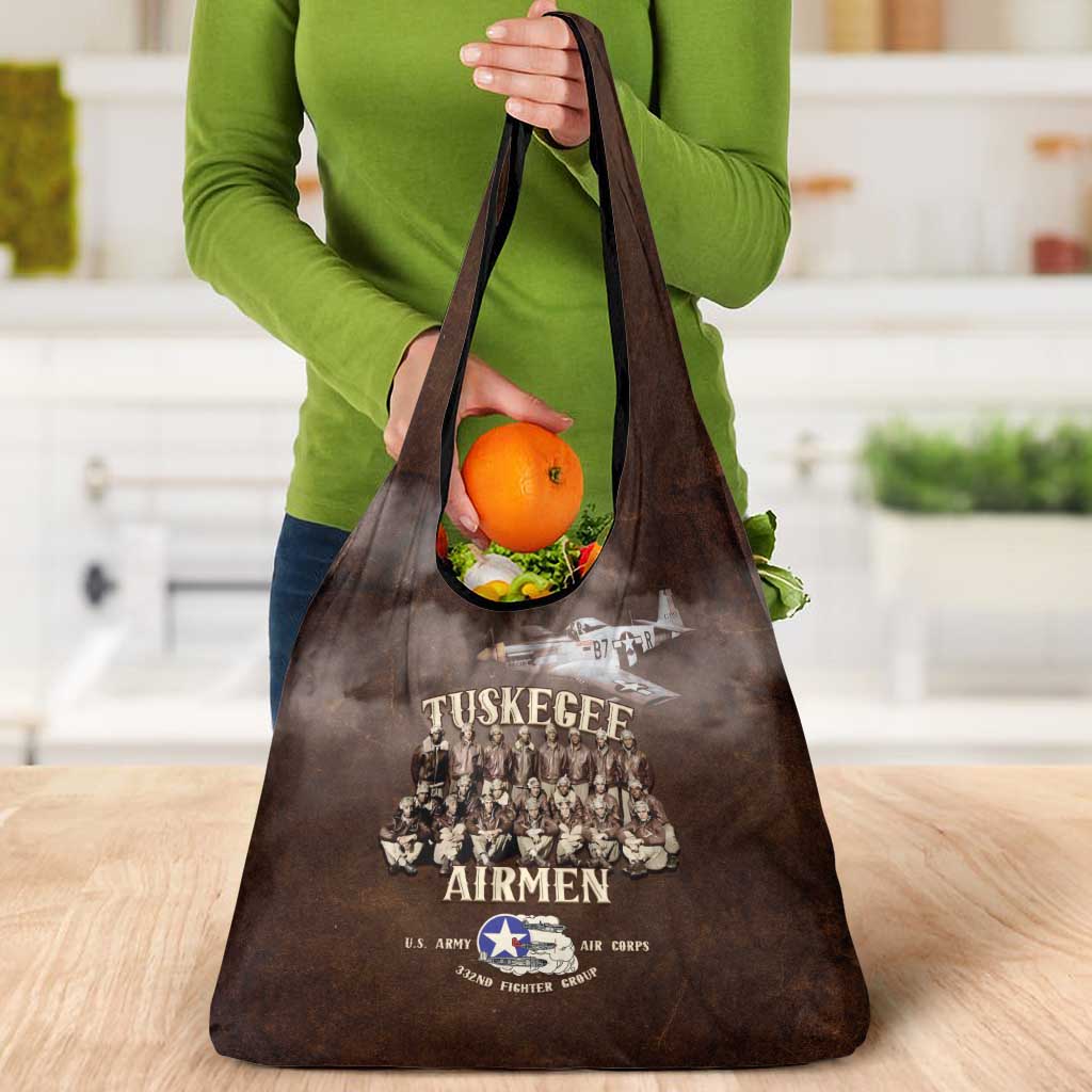 Remembering Tuskegee Airmen Grocery Bag Heroes of the 332nd Squadron Retro Style - Wonder Print Shop