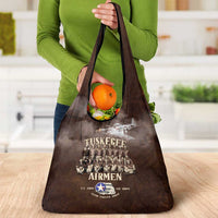 Remembering Tuskegee Airmen Grocery Bag Heroes of the 332nd Squadron Retro Style - Wonder Print Shop