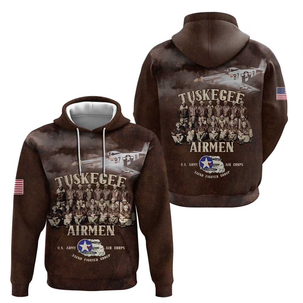 Remembering Tuskegee Airmen Hoodie Heroes of the 332nd Squadron Retro Style - Wonder Print Shop