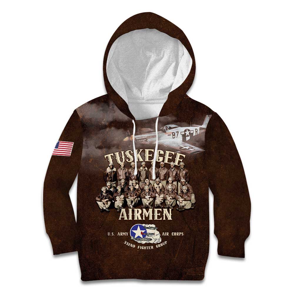 Remembering Tuskegee Airmen Kid Hoodie Heroes of the 332nd Squadron Retro Style - Wonder Print Shop