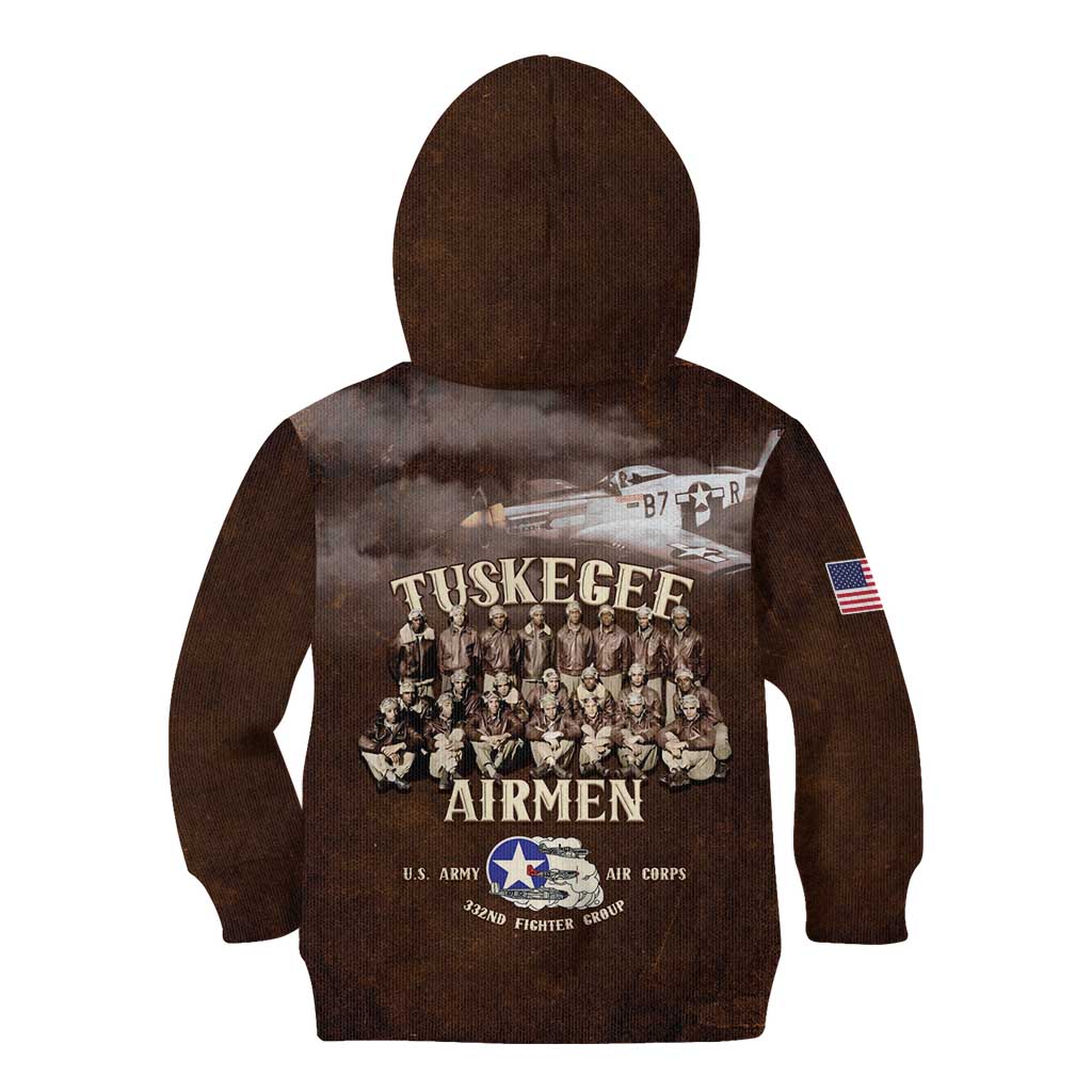 Remembering Tuskegee Airmen Kid Hoodie Heroes of the 332nd Squadron Retro Style - Wonder Print Shop