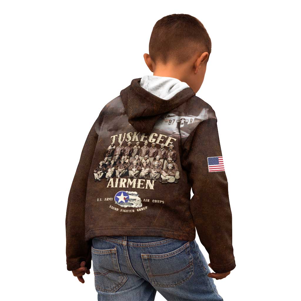 Remembering Tuskegee Airmen Kid Hoodie Heroes of the 332nd Squadron Retro Style - Wonder Print Shop