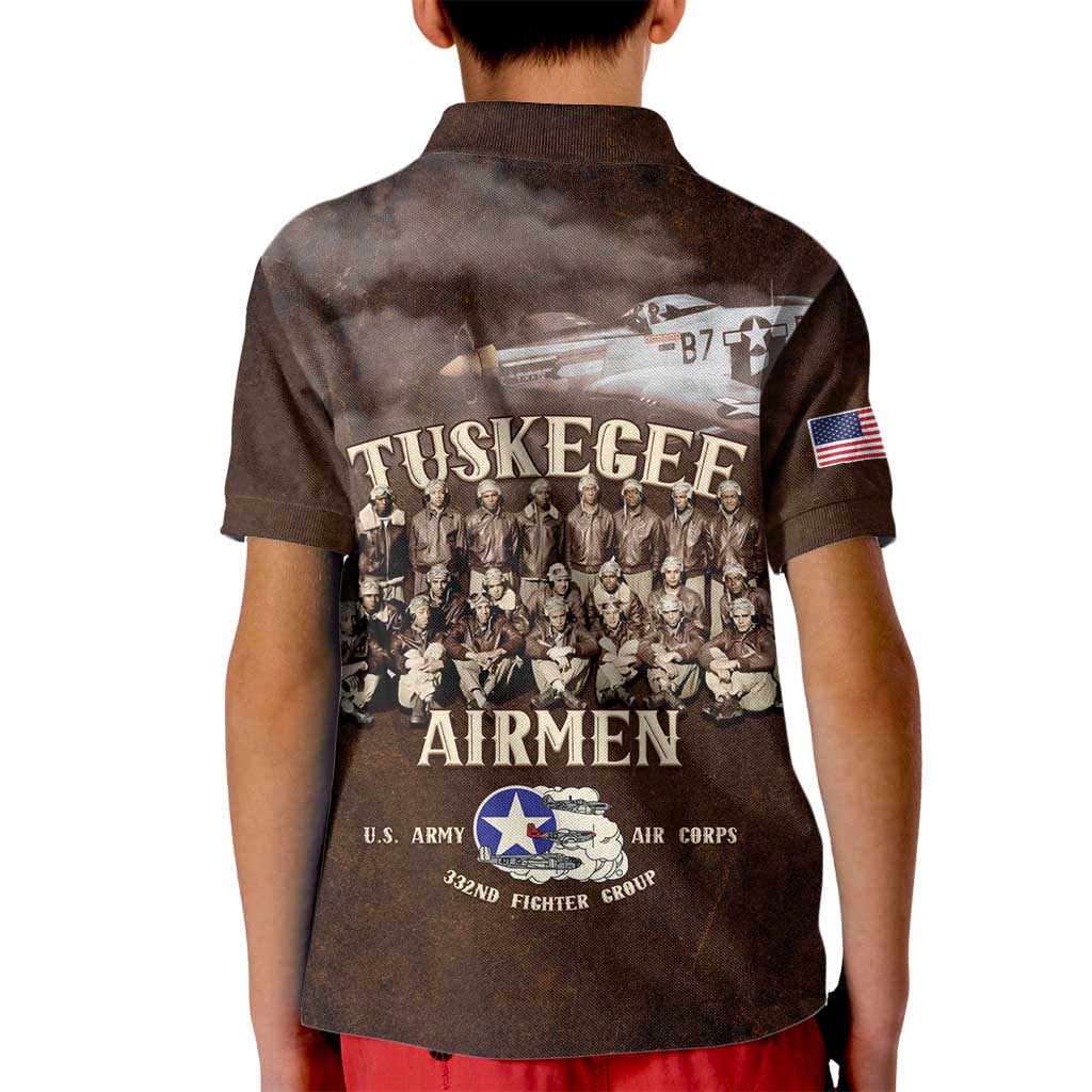 Remembering Tuskegee Airmen Kid Polo Shirt Heroes of the 332nd Squadron Retro Style - Wonder Print Shop