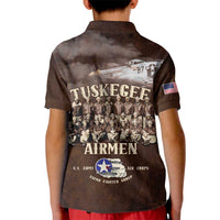 Remembering Tuskegee Airmen Kid Polo Shirt Heroes of the 332nd Squadron Retro Style - Wonder Print Shop