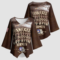 Remembering Tuskegee Airmen Kimono Sleeve Blouse Heroes of the 332nd Squadron Retro Style - Wonder Print Shop