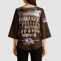 Remembering Tuskegee Airmen Kimono Sleeve Blouse Heroes of the 332nd Squadron Retro Style - Wonder Print Shop